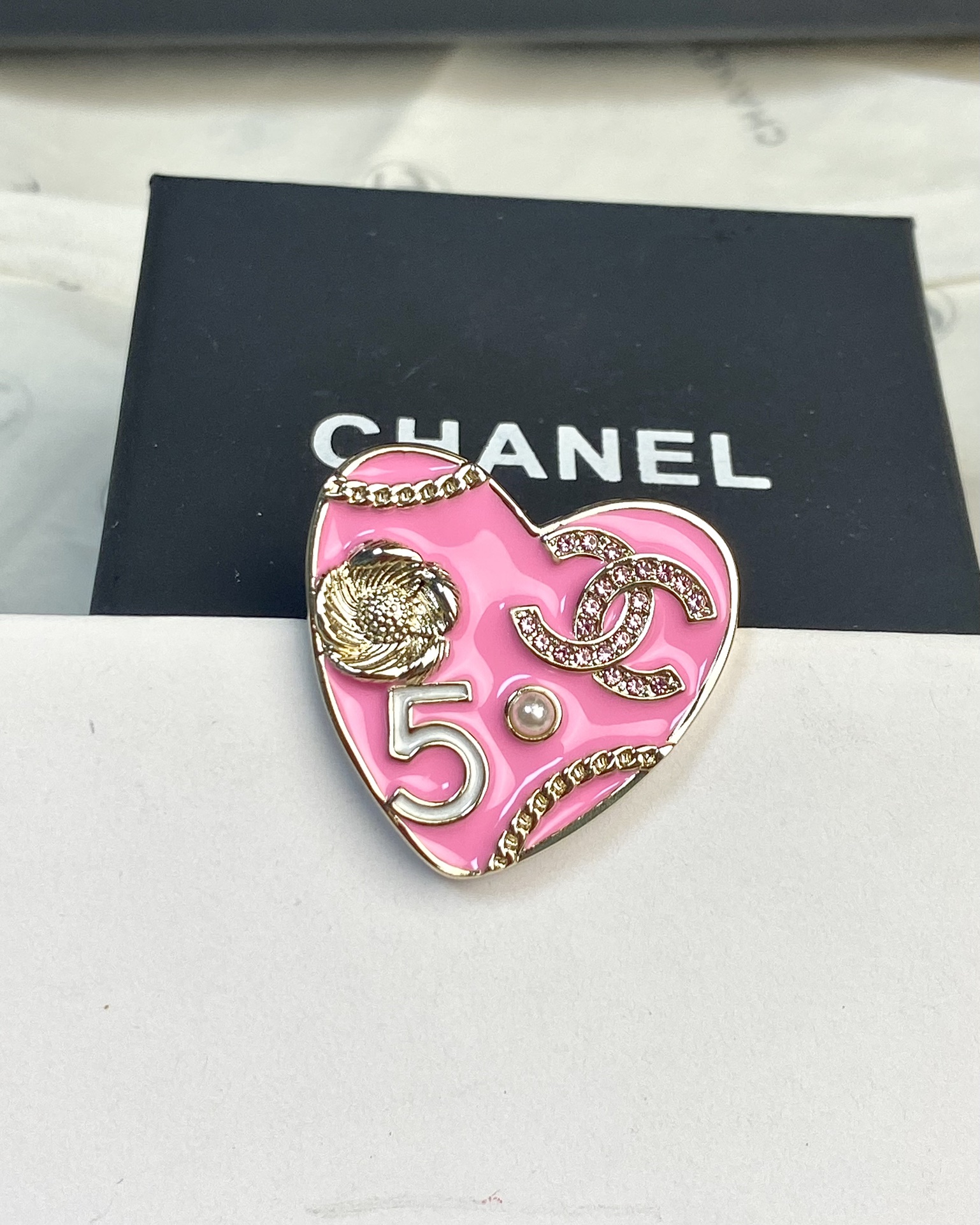 Chanel Pink Heart Brooch - Original Replica Club