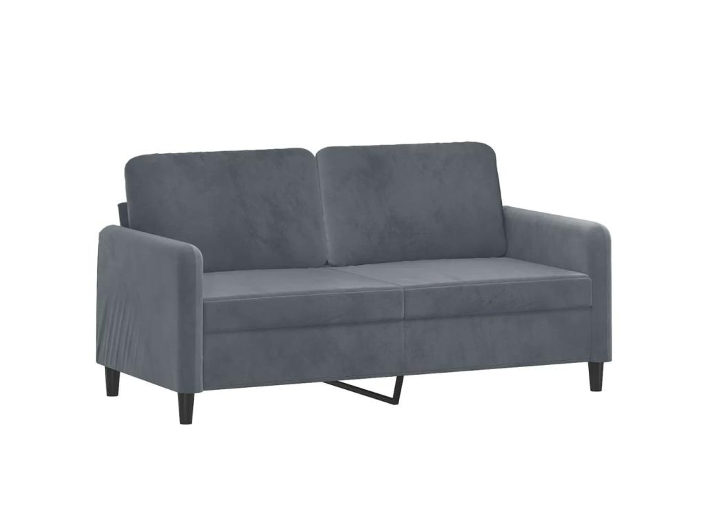 Sofá de 2 plazas de terciopelo gris oscuro 140 cm