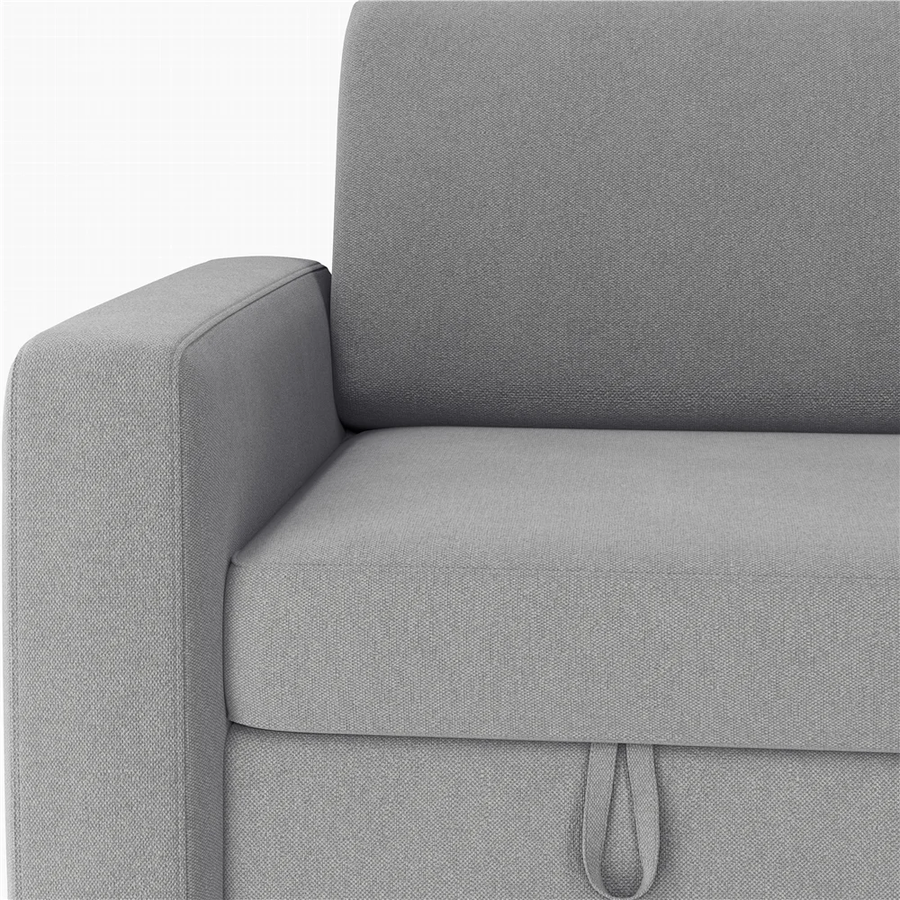 Alden Design Reversible Sectional Sofa with USB & Type-C Ports for Livingroom, Light Gray - Image 12