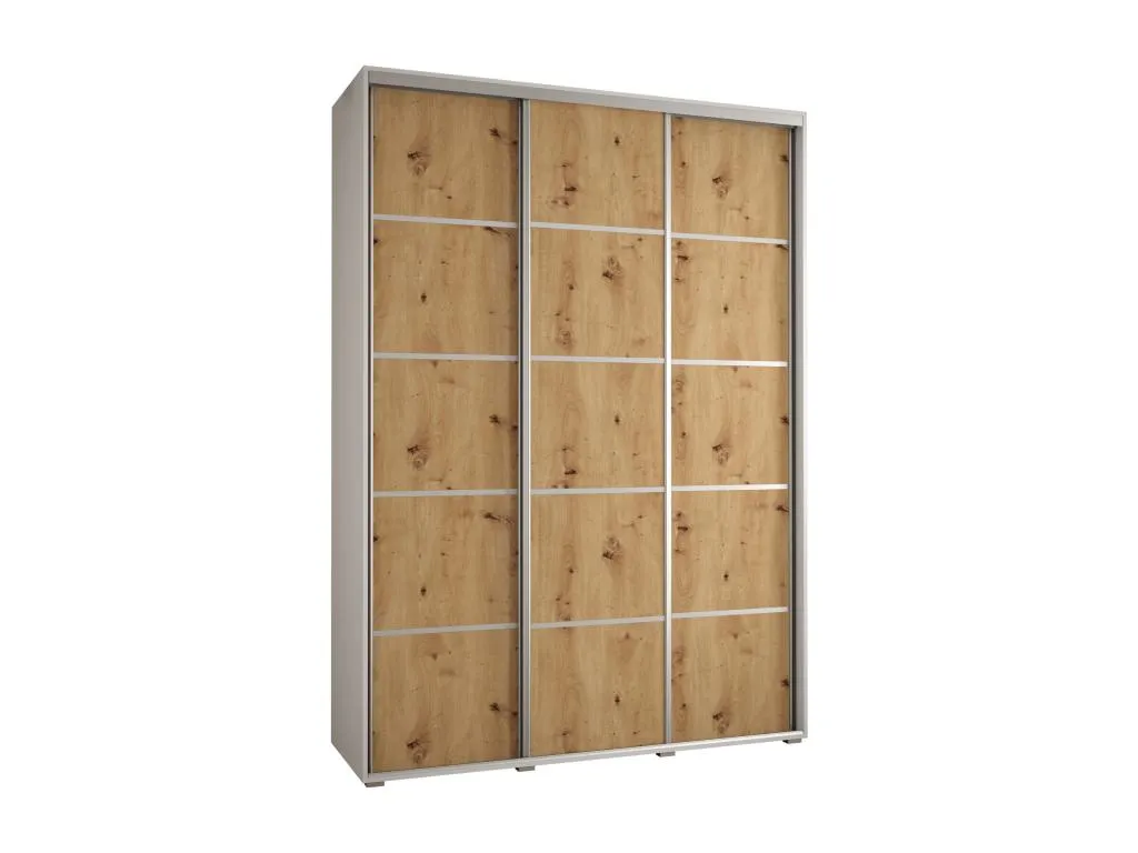 ARMARIO Alkihogares 4 DE PUERTAS CORREDERAS 235.2/180/60 3 puertas (Blanco/Artisan/Plata)