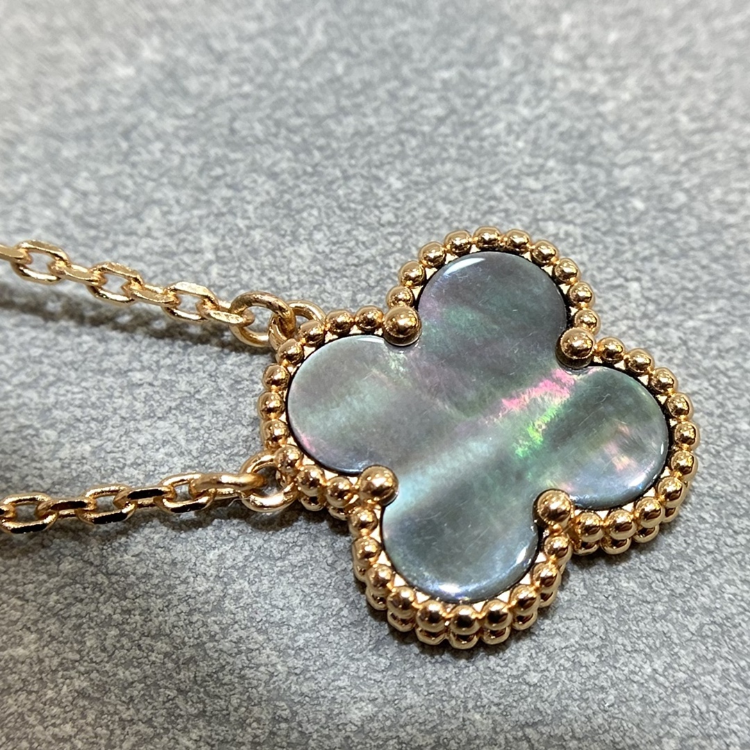 VCA Rose Gold Gray Mother of Pearl Clover Pendant Necklace - Original Replica Club