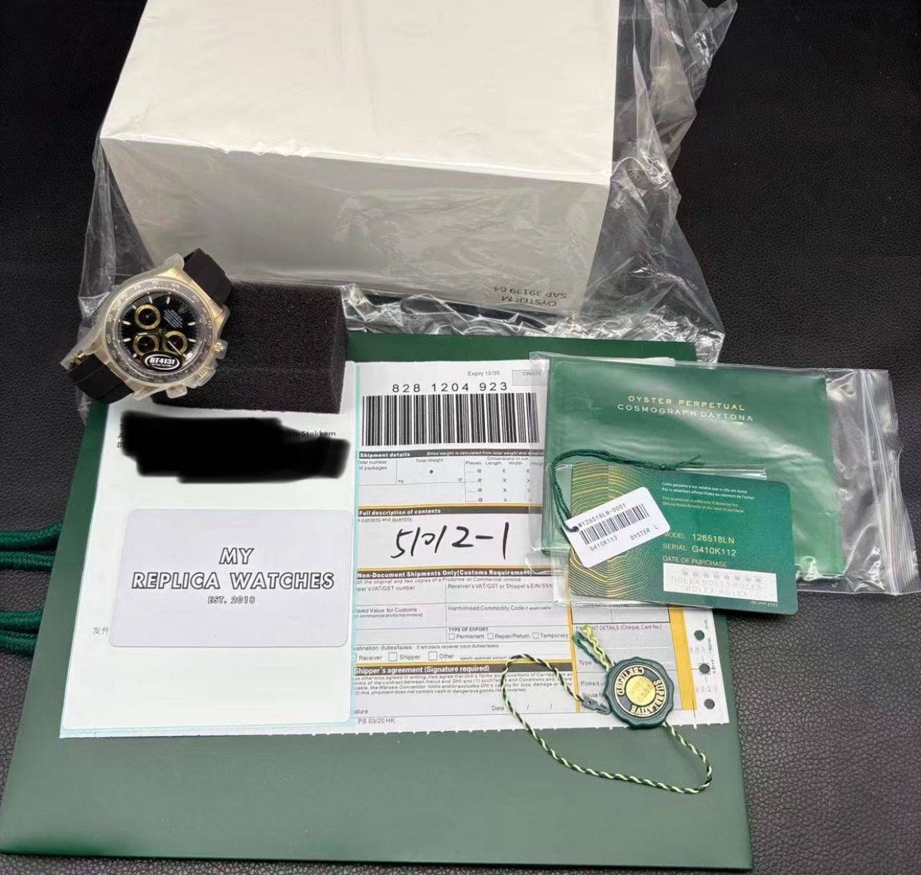 Superclone Rolex Daytona Black Dial 126518LN
