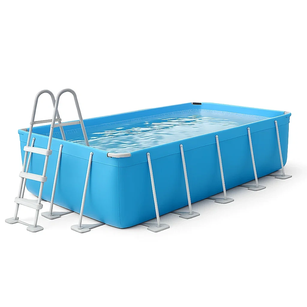 Piscina tubular rectangular desmontable acero 532x265x119 cm color azul/gris con filtro y escalera MqyDNkq198AF
