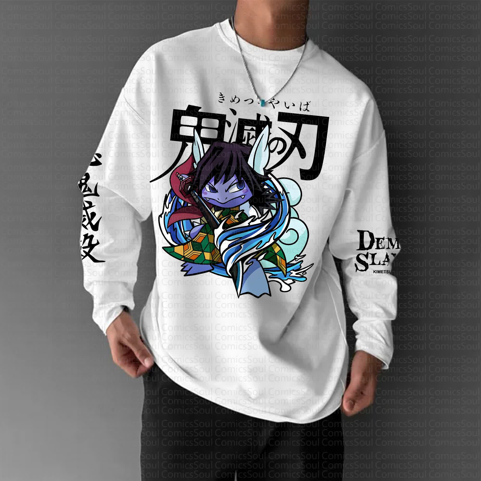 Unisex “Comicssoul X Comicssoul” Anime Graphic Streetwear Vintage Long-Sleeved T-shirt