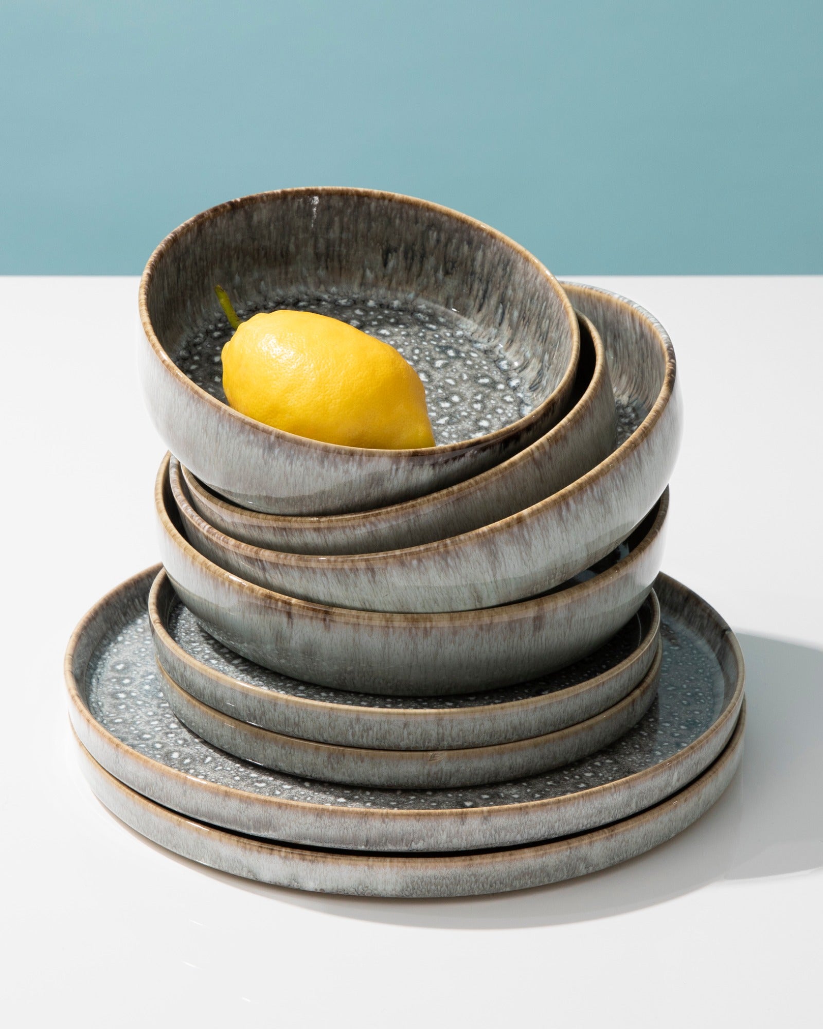Cordoama Geschirr-Set modern grau 8-teilig