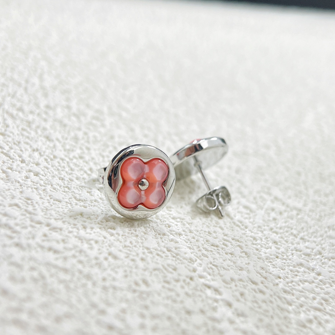 Louis Vuitton Pink Mother of Pearl Stud Earrings - Original Replica Club