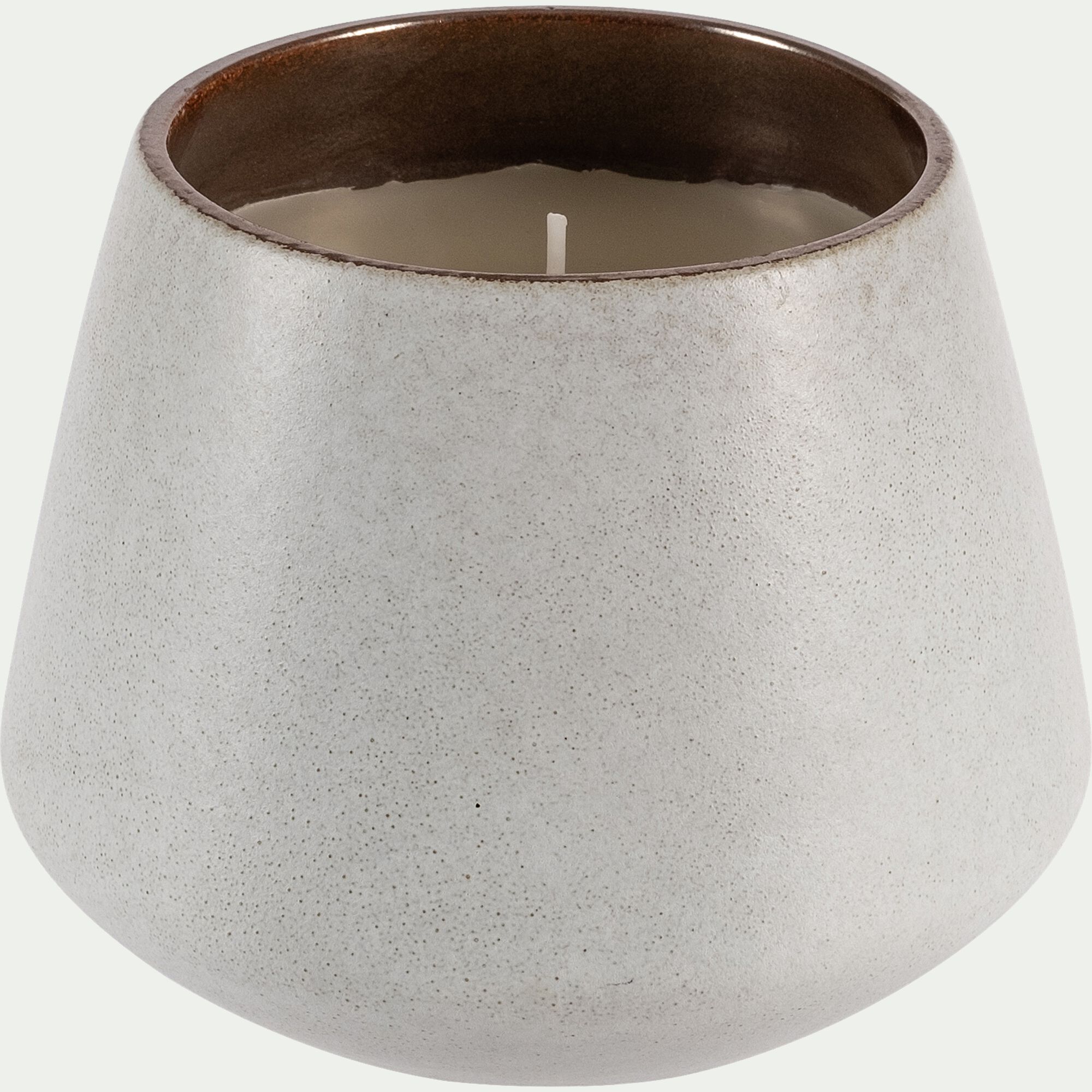 PEYROULES - Bougie en faïence D12,5xH10cm - gris