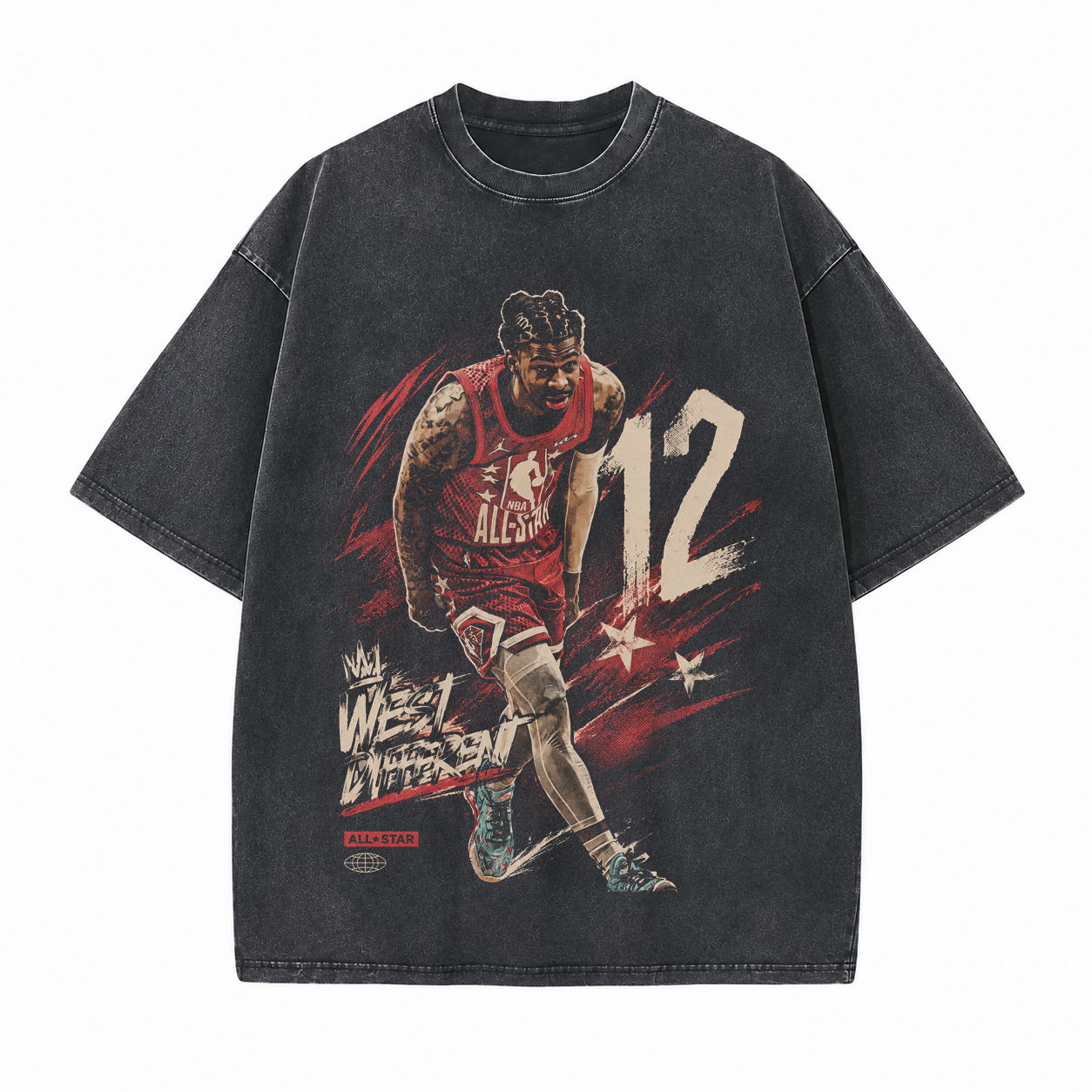 High Flyer Basketball Athlete Printed Unisex Washed T-Shirt