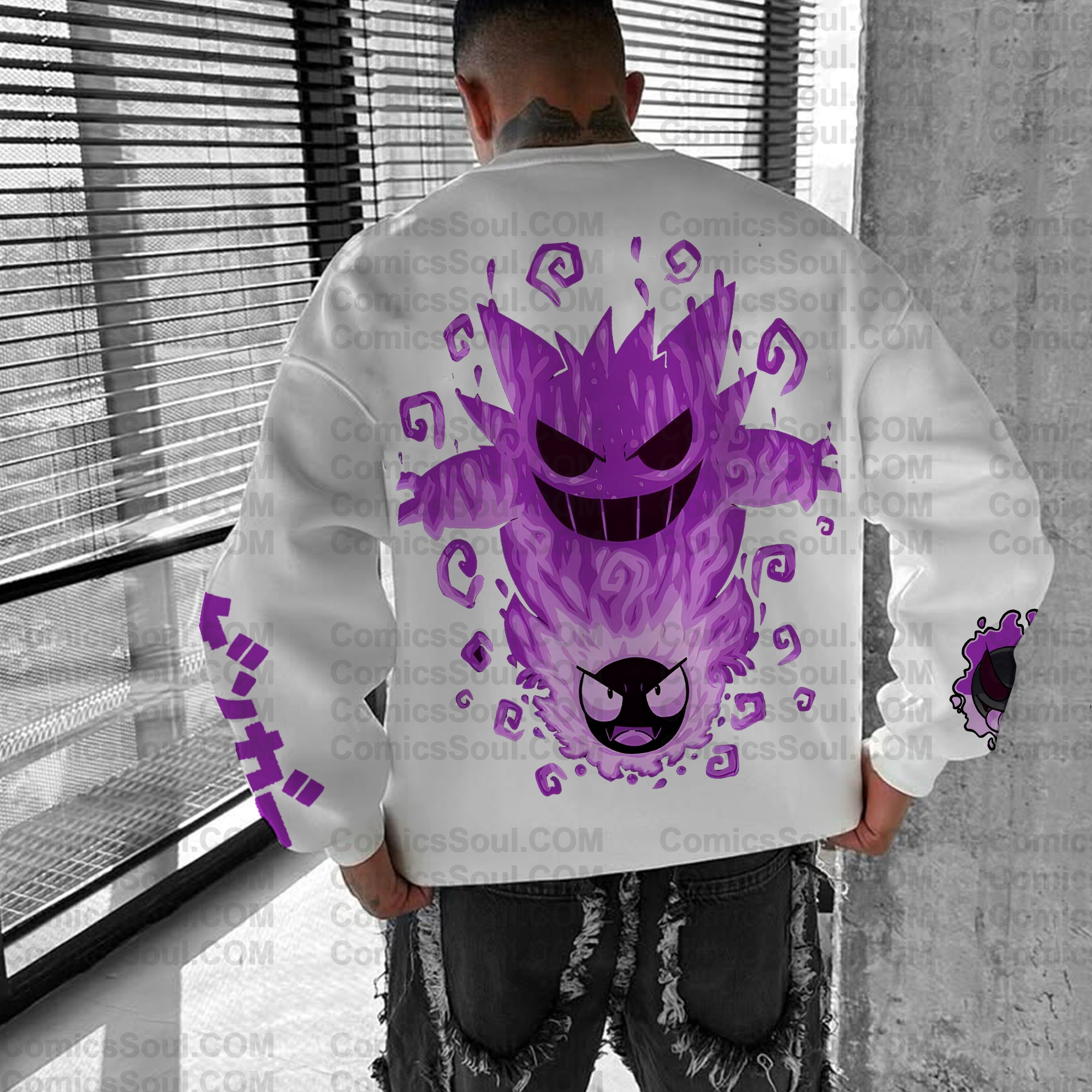 Unisex Anime Inspired Vintage Sweatshirt TeeThreads Sustain the Scene with Custom Apparel