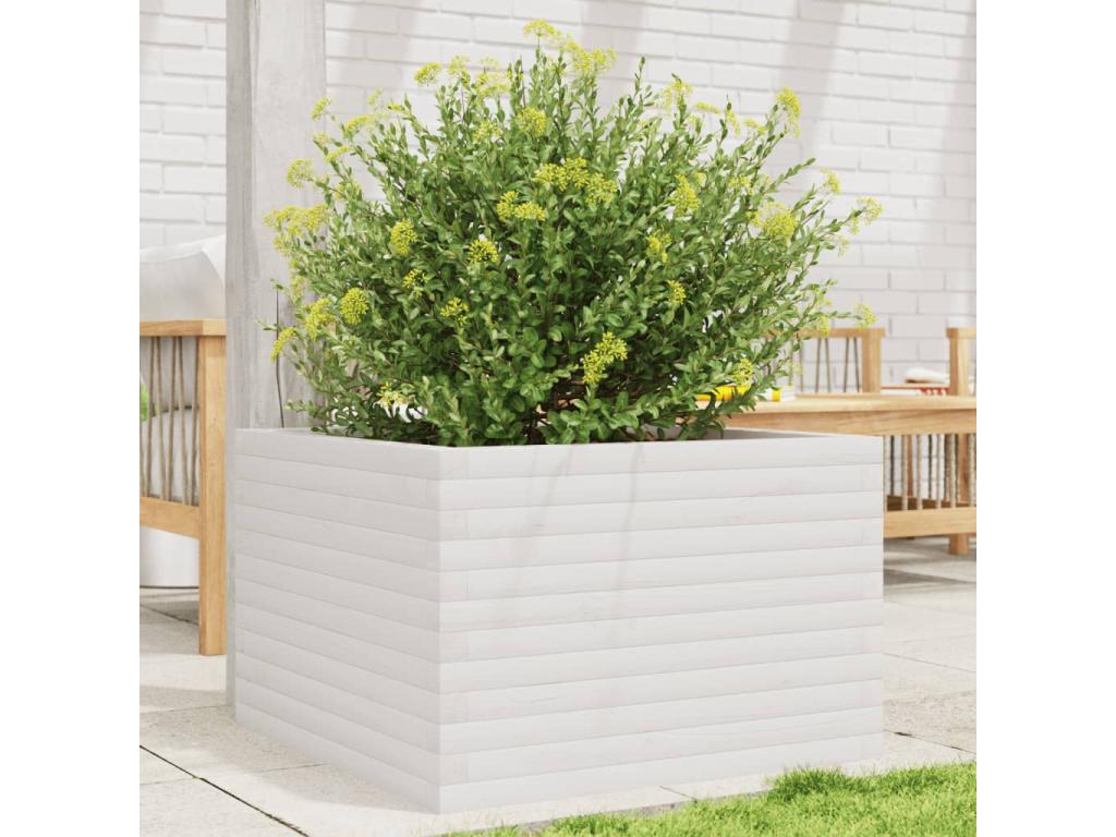 Decoratodo madera maciza de pino blanco 70x70x45,5 cm