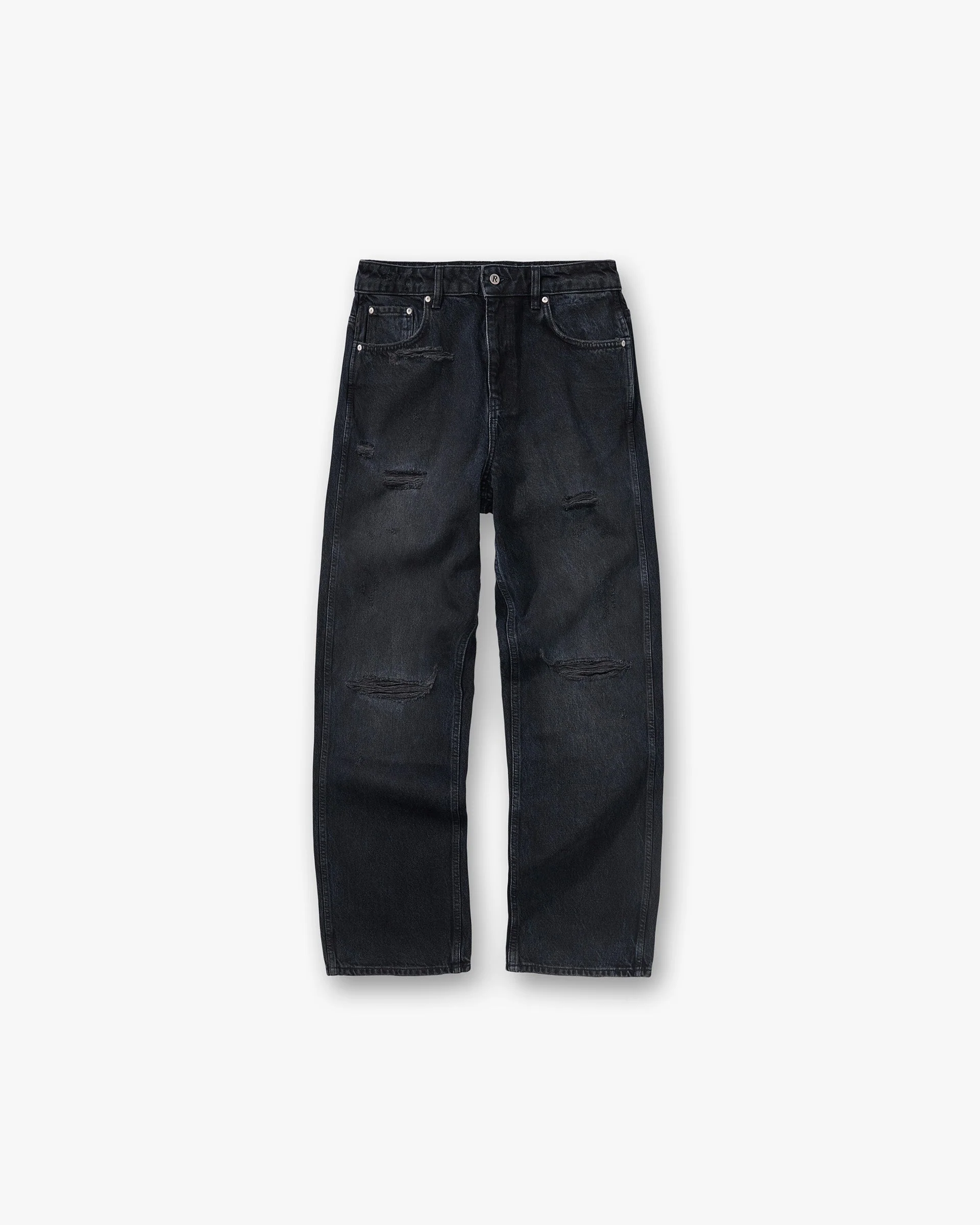 R3 Distressed Baggy Denim - Petrol