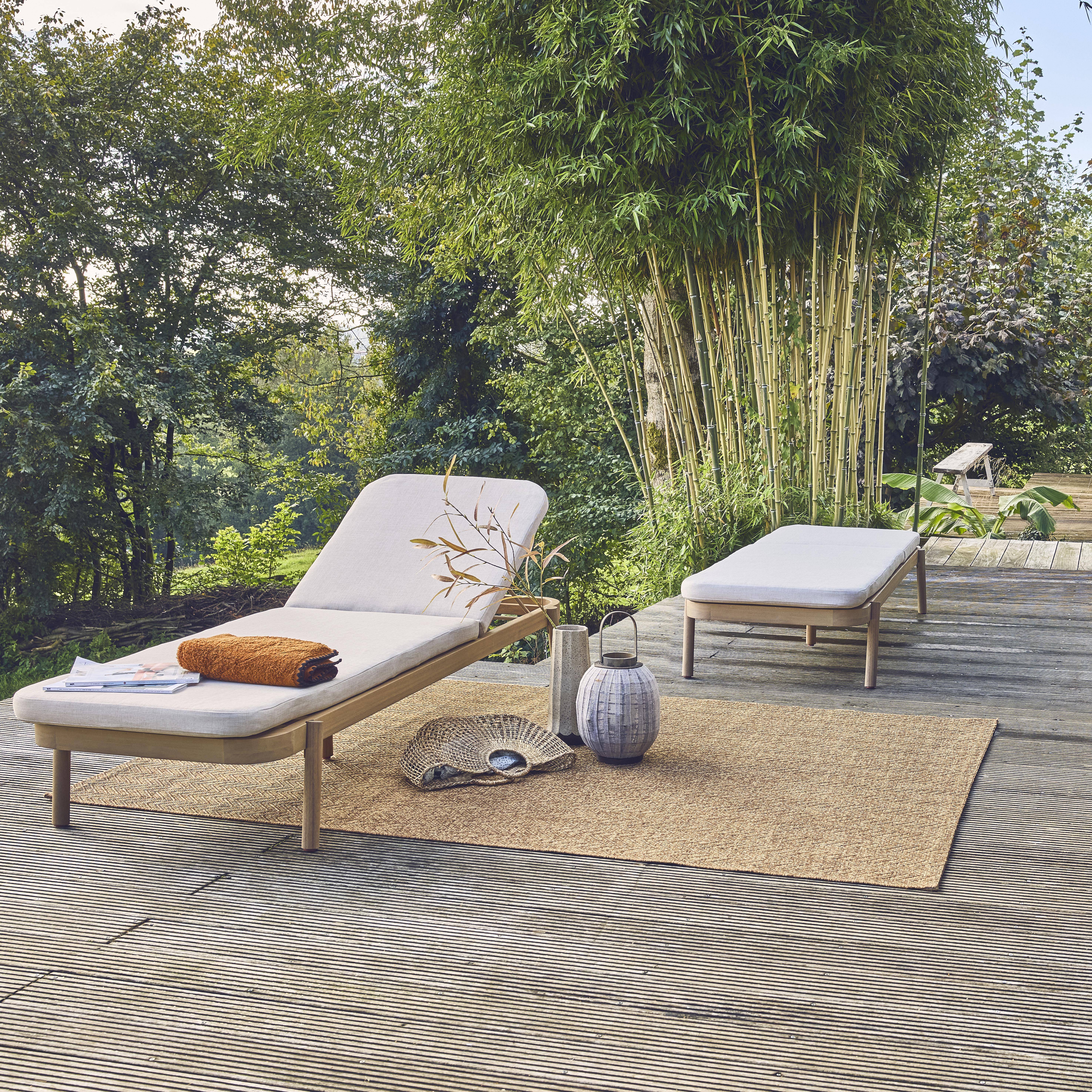 Punta cana - Tumbona de madera de acacia y reclinables, set de 2