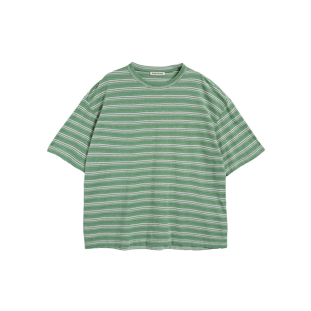 YMC - T-shirt Triple - Vert Rayé