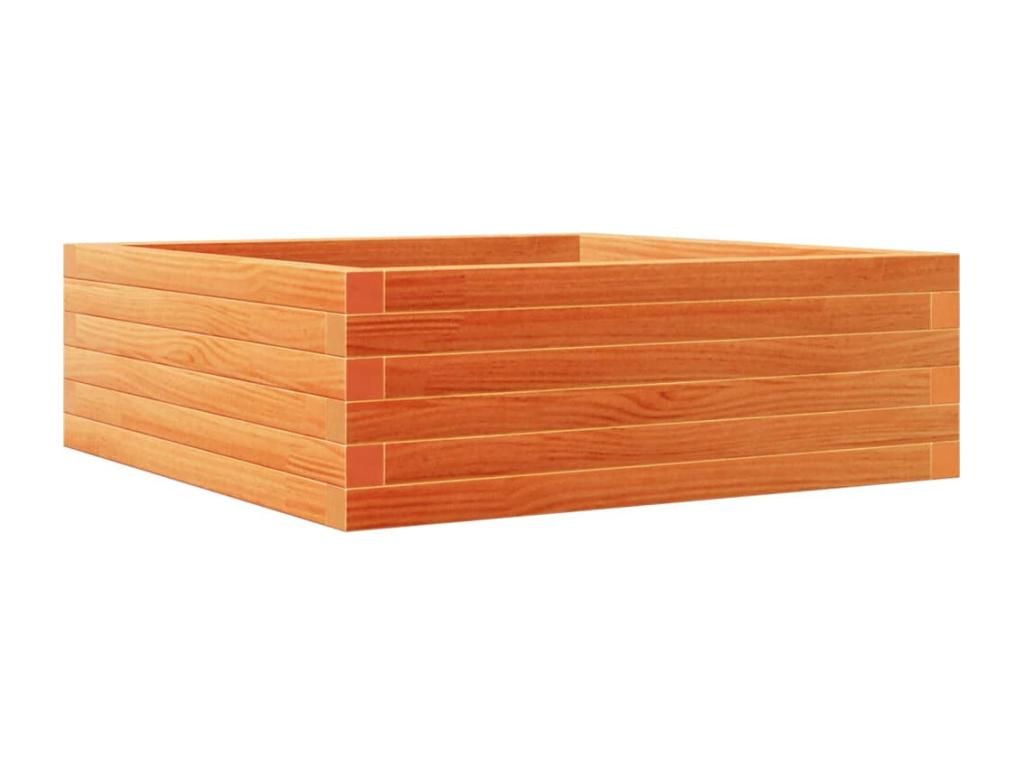 Decoratodo de madera maciza pino marrón cera 70x70x23 cm