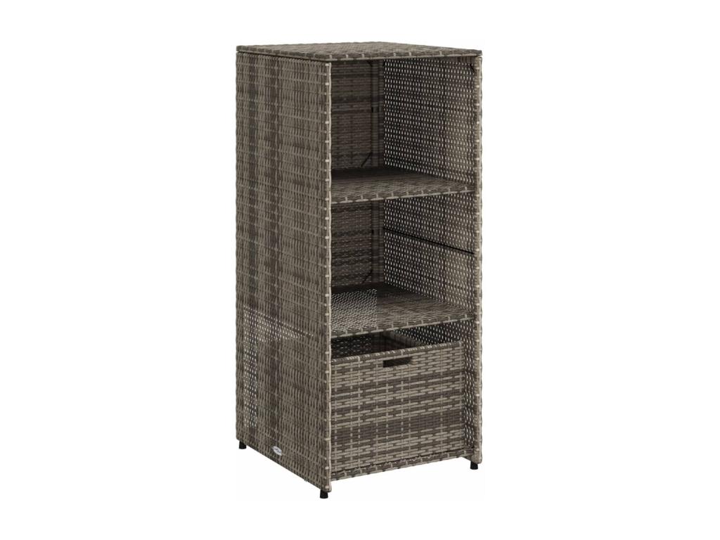 Mueble de jardín gris de resina tejida 50x55x115 cm