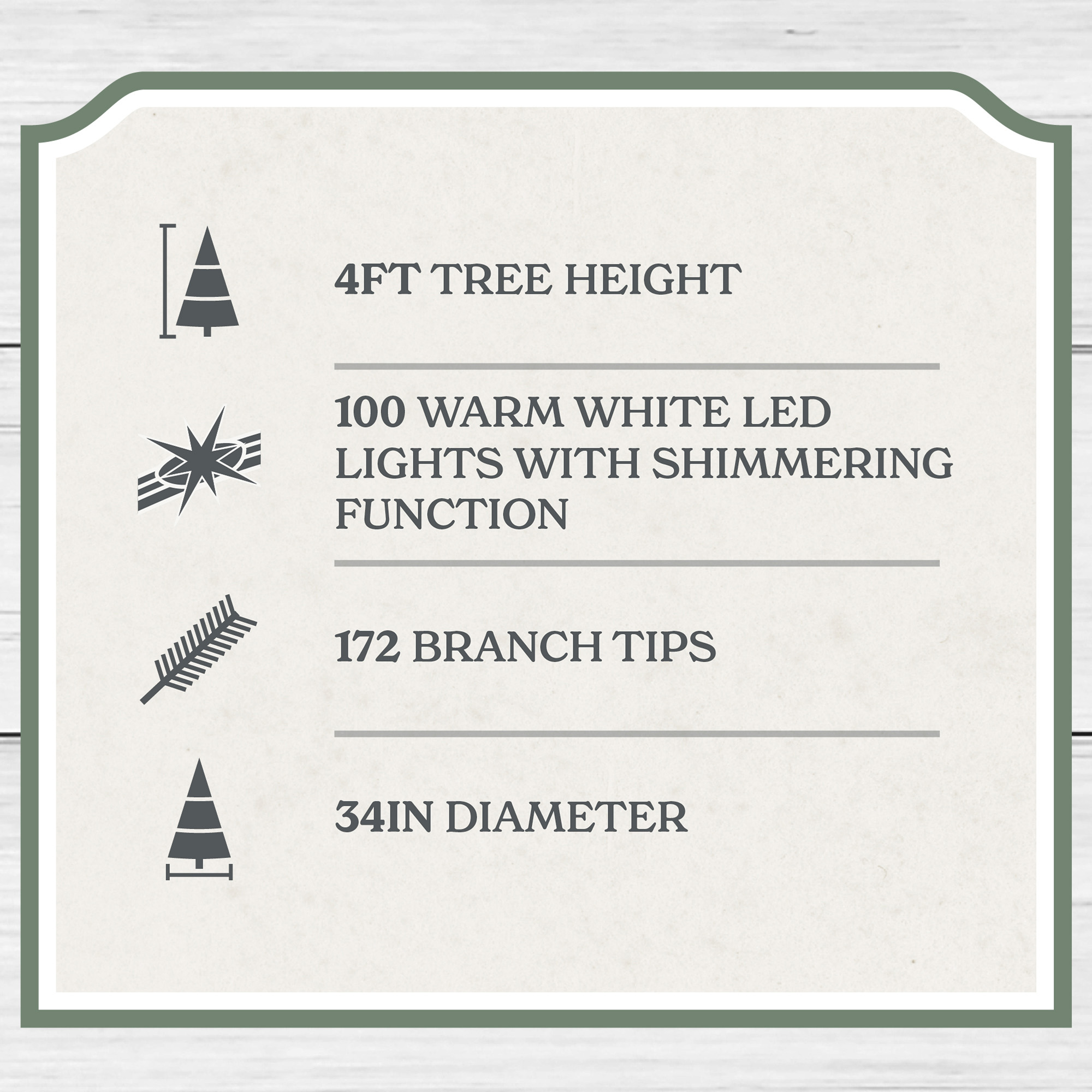 4' Pre-Lit Green Cypress Artificial Christmas Potted Tree with 100 Warm White Twinkle LED Lights, by My Texas House