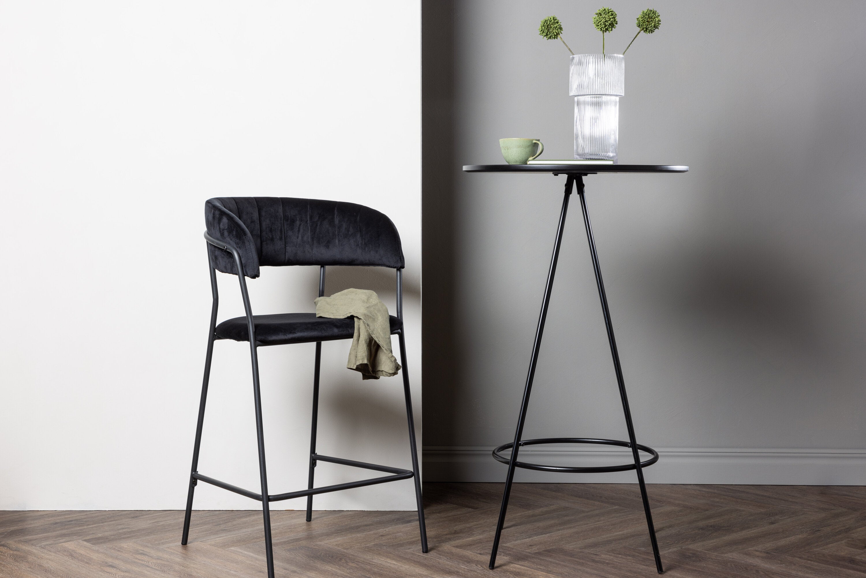 Rebellenclub Vantaa Bartafel Rond ø60cm - Zwart fineer
