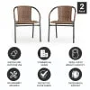Emma + Oliver Indoor/Outdoor Stacking Rattan Restaurant Patio Chairs, Set of 2, Gray - Image 26