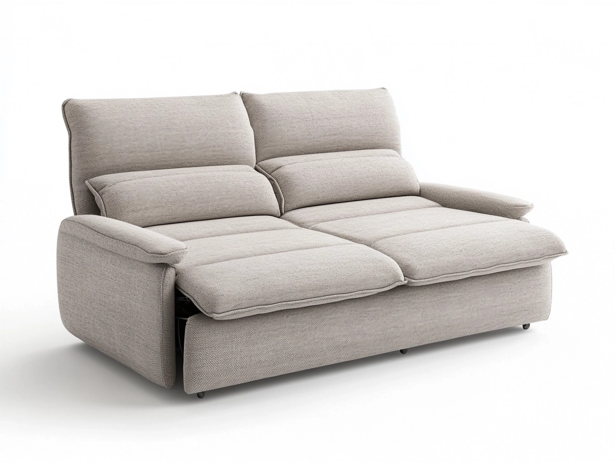 Sofá Cama Reclinable de 2 Plazas 180x100cm para Salón Multifuncional Tapizado en Tela Color Beige se3445120