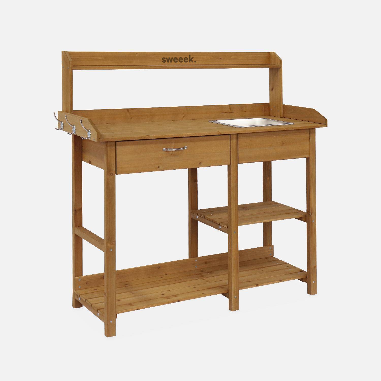 Capucine - Mesa de madera para macetas