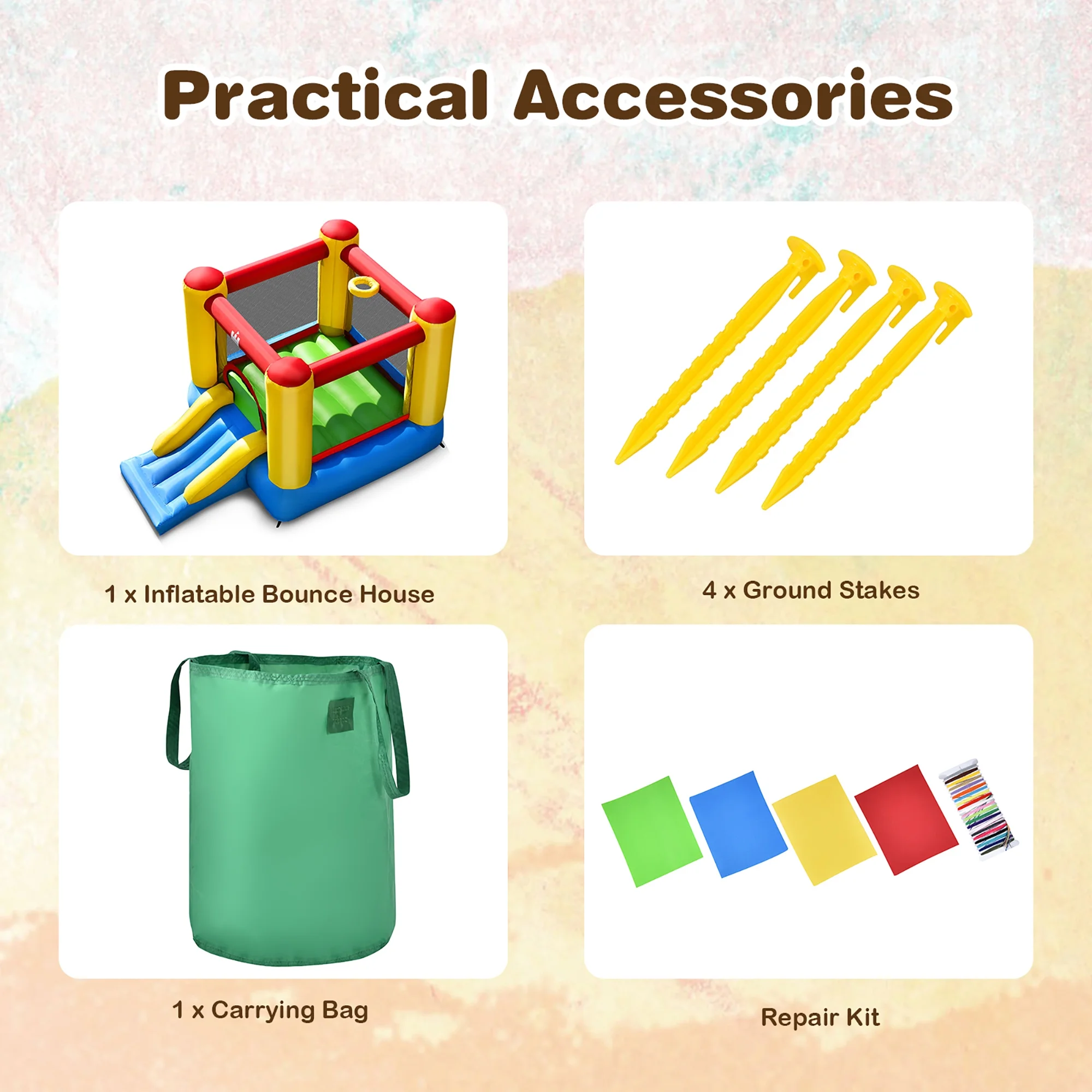 Costway Inflatable Bouncer Kids Bounce House Jumping Castle Slide with 480W Blower - Image 13