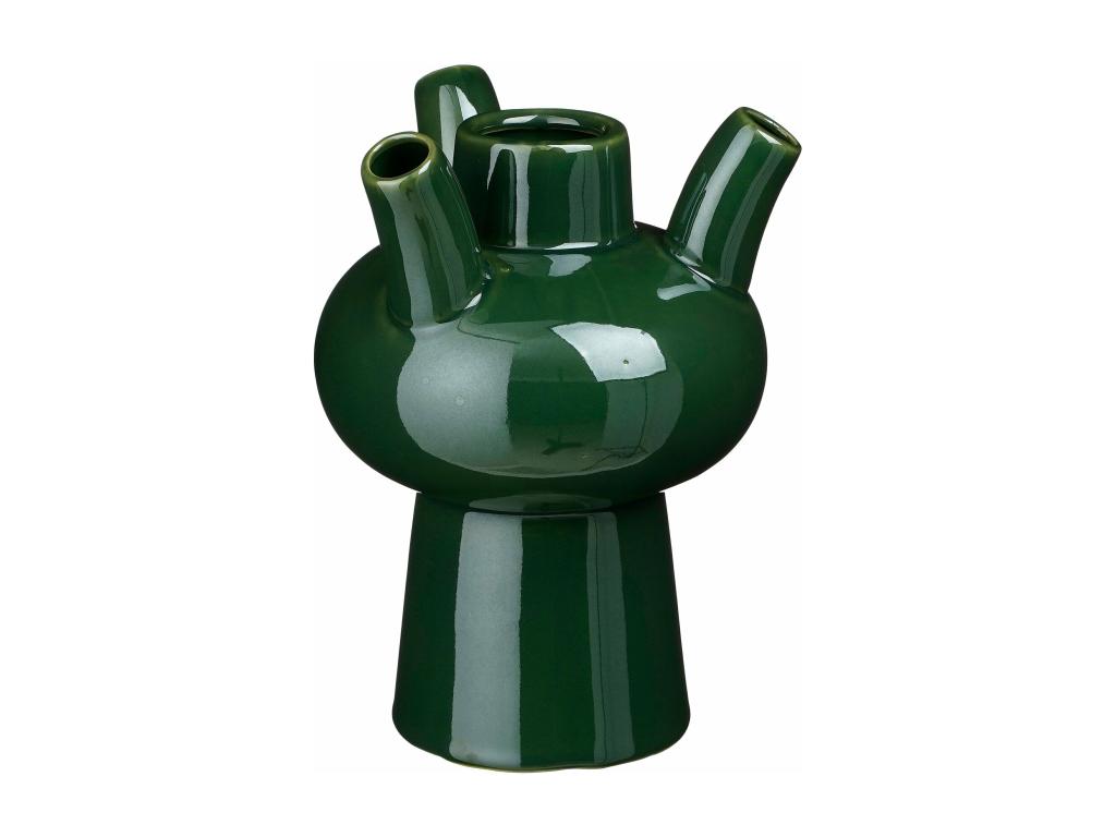 Jarrón de 9 Arcilla y Esmalte - 20 x 20 x 28 - Verde - MARLIJN
