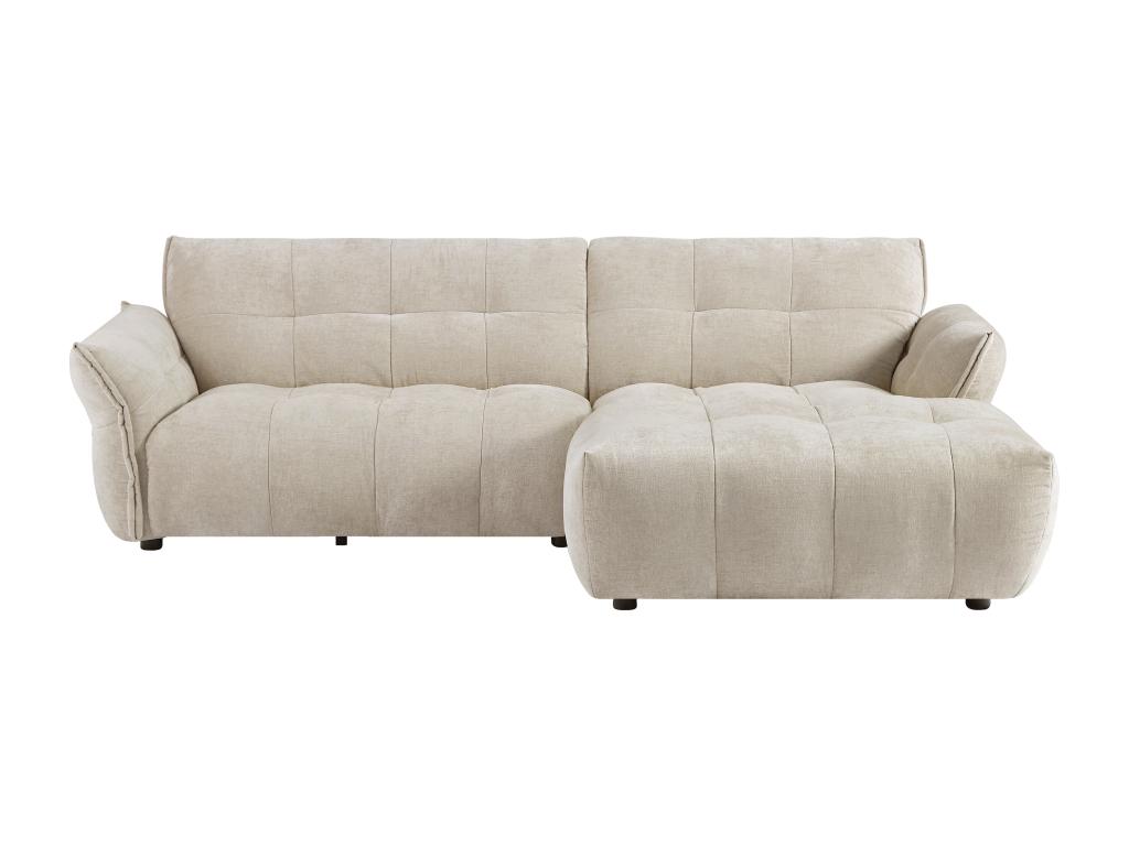 Sofá rinconera (ángulo derecho) de tela jaspeado beige NAPIZO