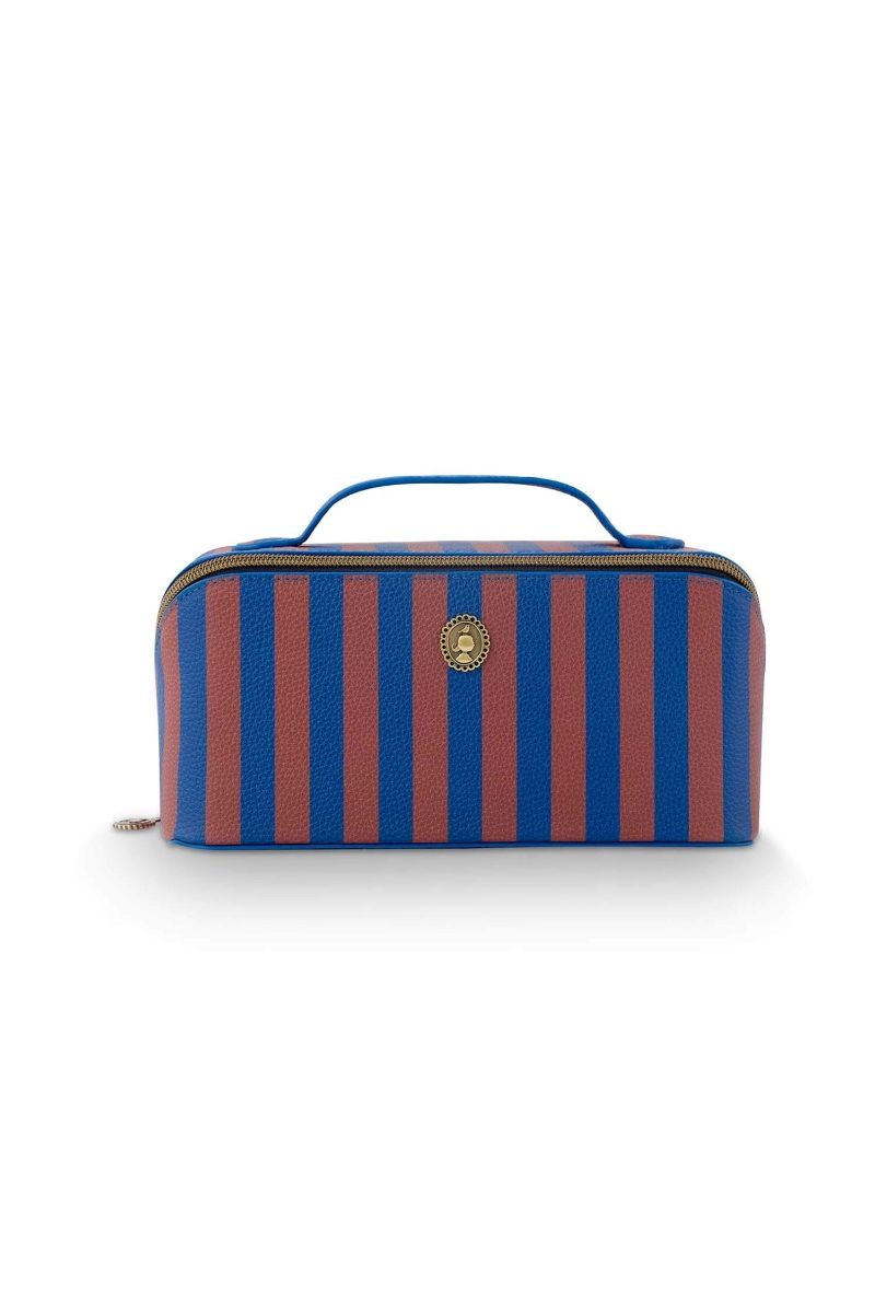 Cosmetic Bag Cyrille Medium Stripe Blue