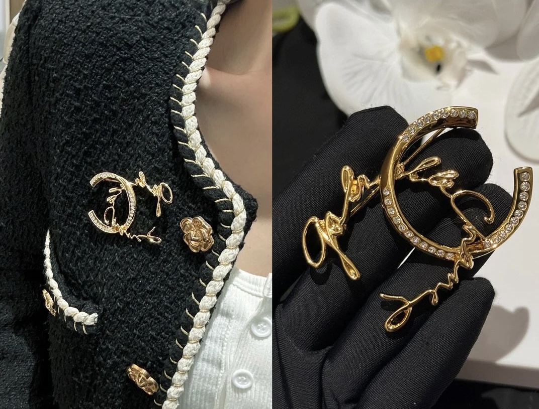 Chanel Monogram Half CC Brooch - Original Replica Club