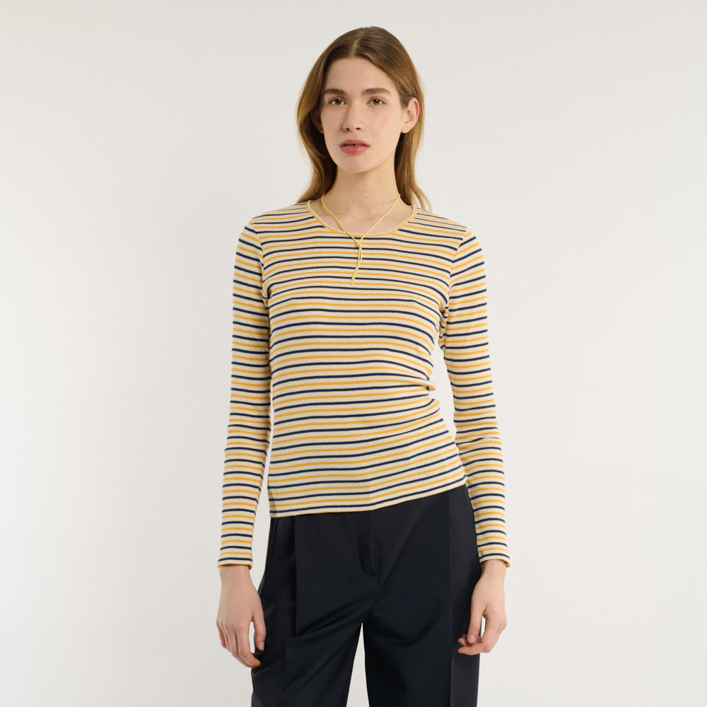 Merci - T-shirt Carla - Marine & Jaune