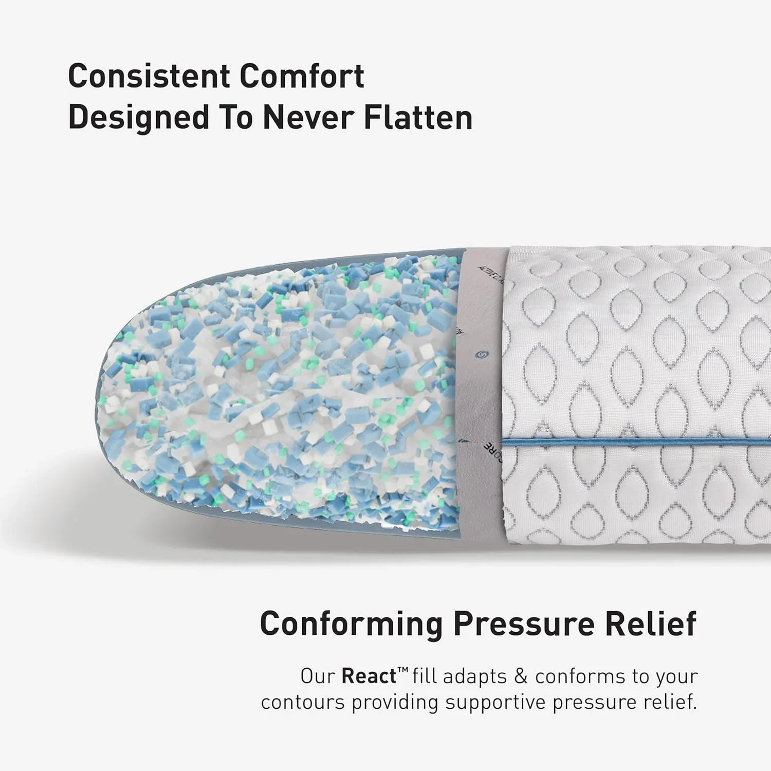 Bedgear Frost Performance Pillow - Size 3.0 - Cooling Bed Pillow for Hot Sleepers - Medium Firmness Pillow for All Sleep Positions, Hypoallergenic