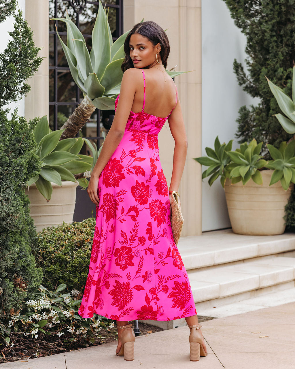 Cataleya Floral Slit Midi Dress - SALE - Se7enfashion