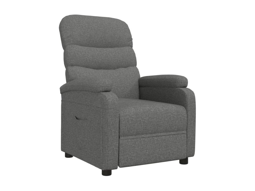 Sillón reclinable de tela gris oscuro