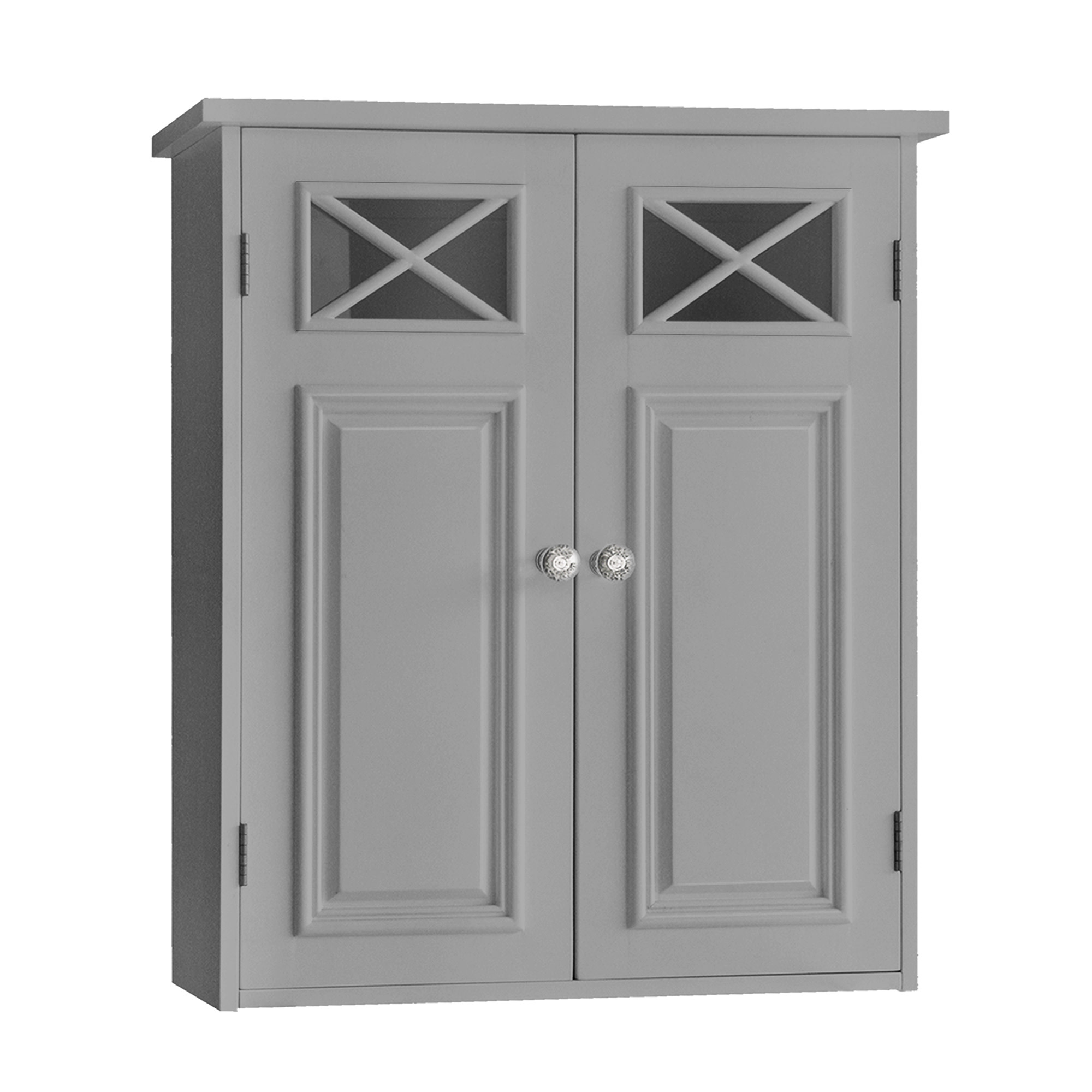 Armario mural de baño con 2 puertas, acabado efecto madera gris rh8136n3