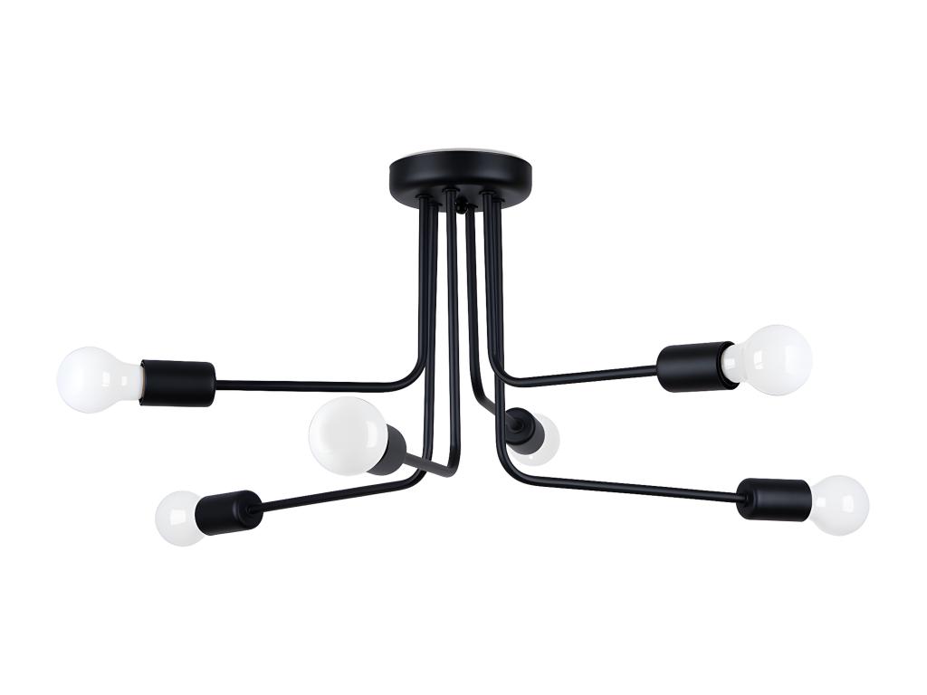 Candelabros Norah moderno de acero - 6 fuentes luminosas - L.68 x A.33 cm - negro