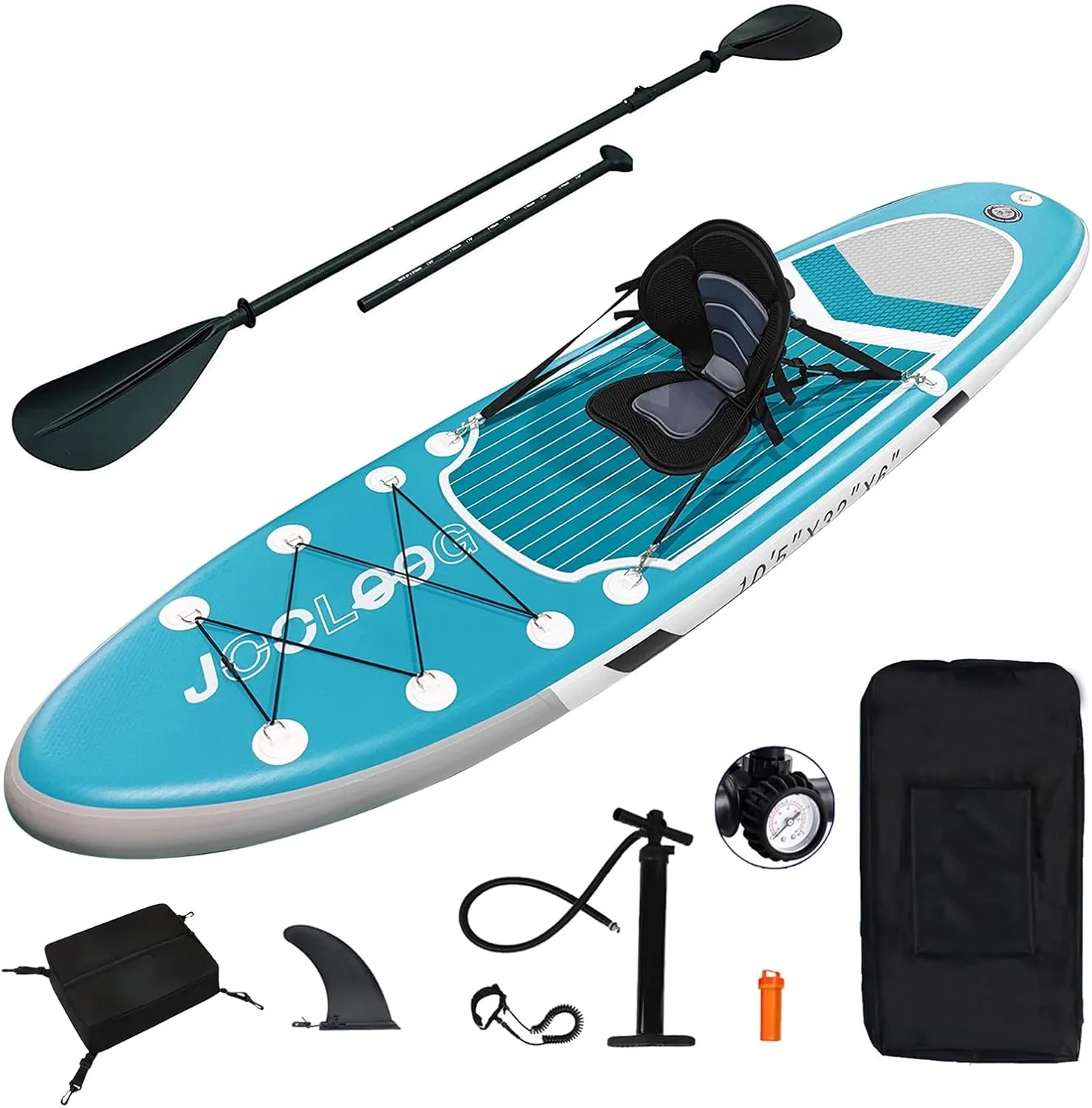 Inflatable Stand-Up Paddle Board With Seat, Blue, 10'5'' X 32'' X 6'' - Image 2 Inflatable Stand-Up Paddle Board With Seat, Blue, 10'5'' X 32'' X 6'' - Image 2