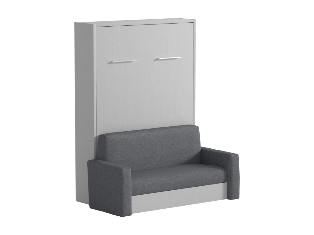 Cama abatible 140x200 cm, apertura vertical manual, gris - Joliven