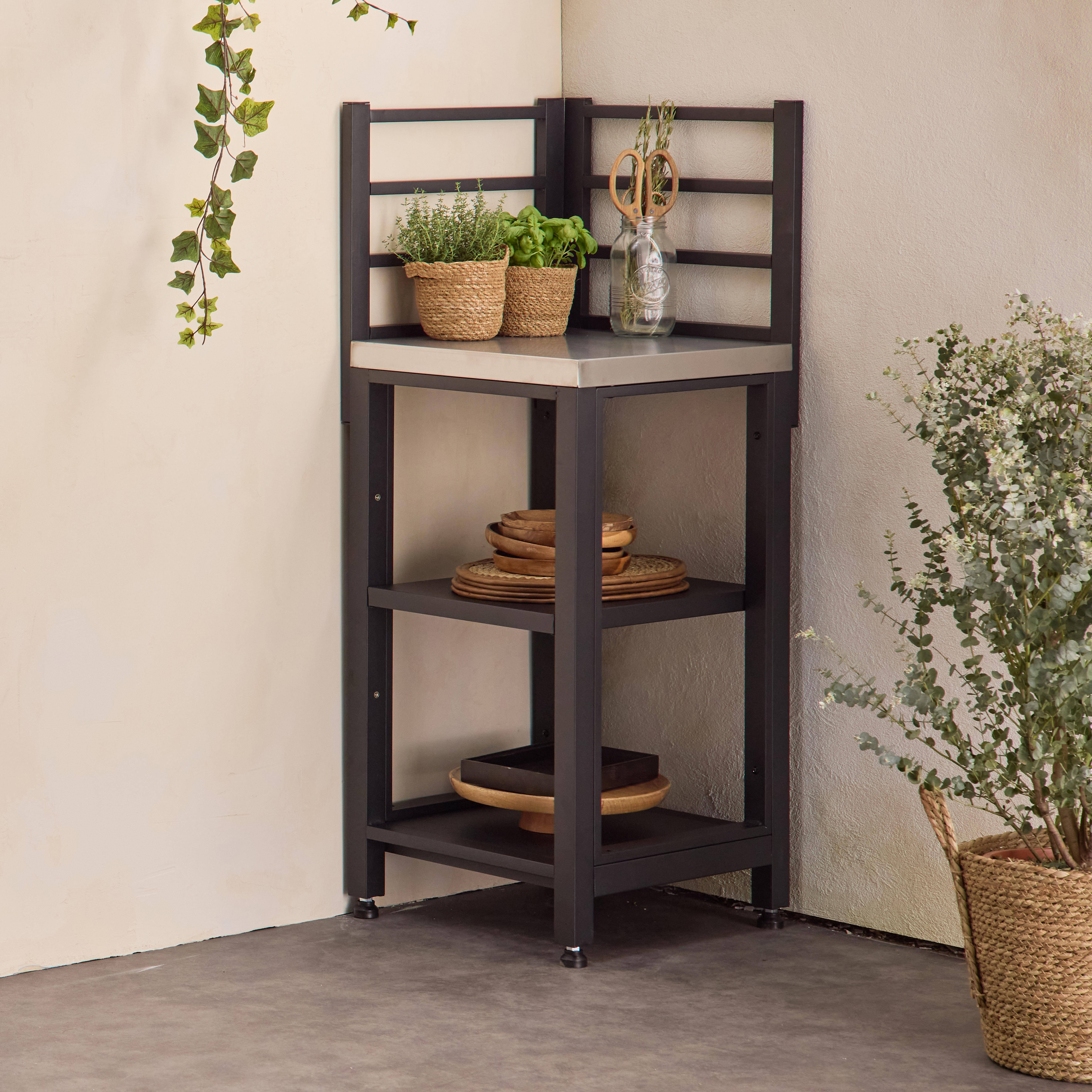 Grimaud - Cocina exterior de acero 2 estantes, 48.5cm