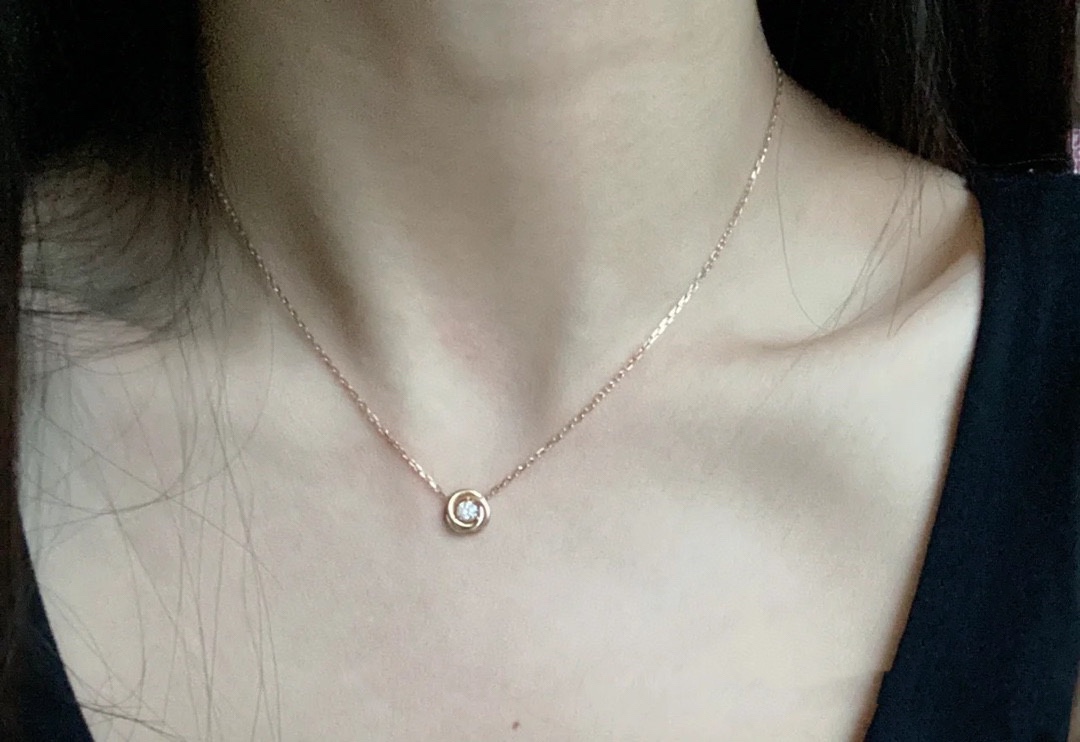 Cartier Trinity Diamond Paved Stud Earrings Necklace - Original Replica Club
