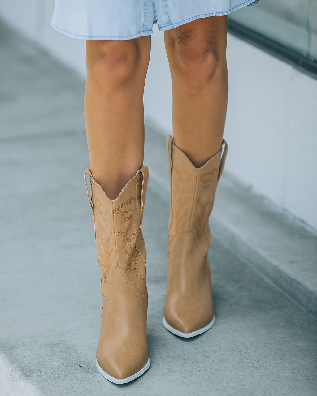 Sephira Heeled Western Boot - Tan - Se7enfashion