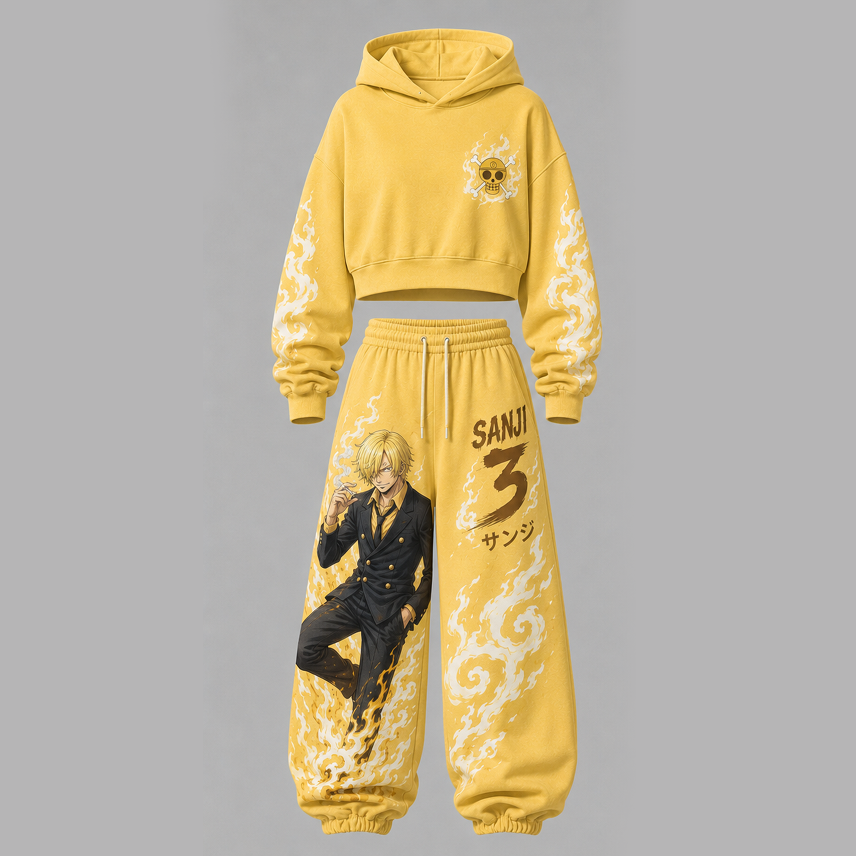 One Piece Cropped Long Sleeve Hoodie & High Waist Jogger Pants Two Piece TeeThreads Sustain the Scene with Custom Apparel