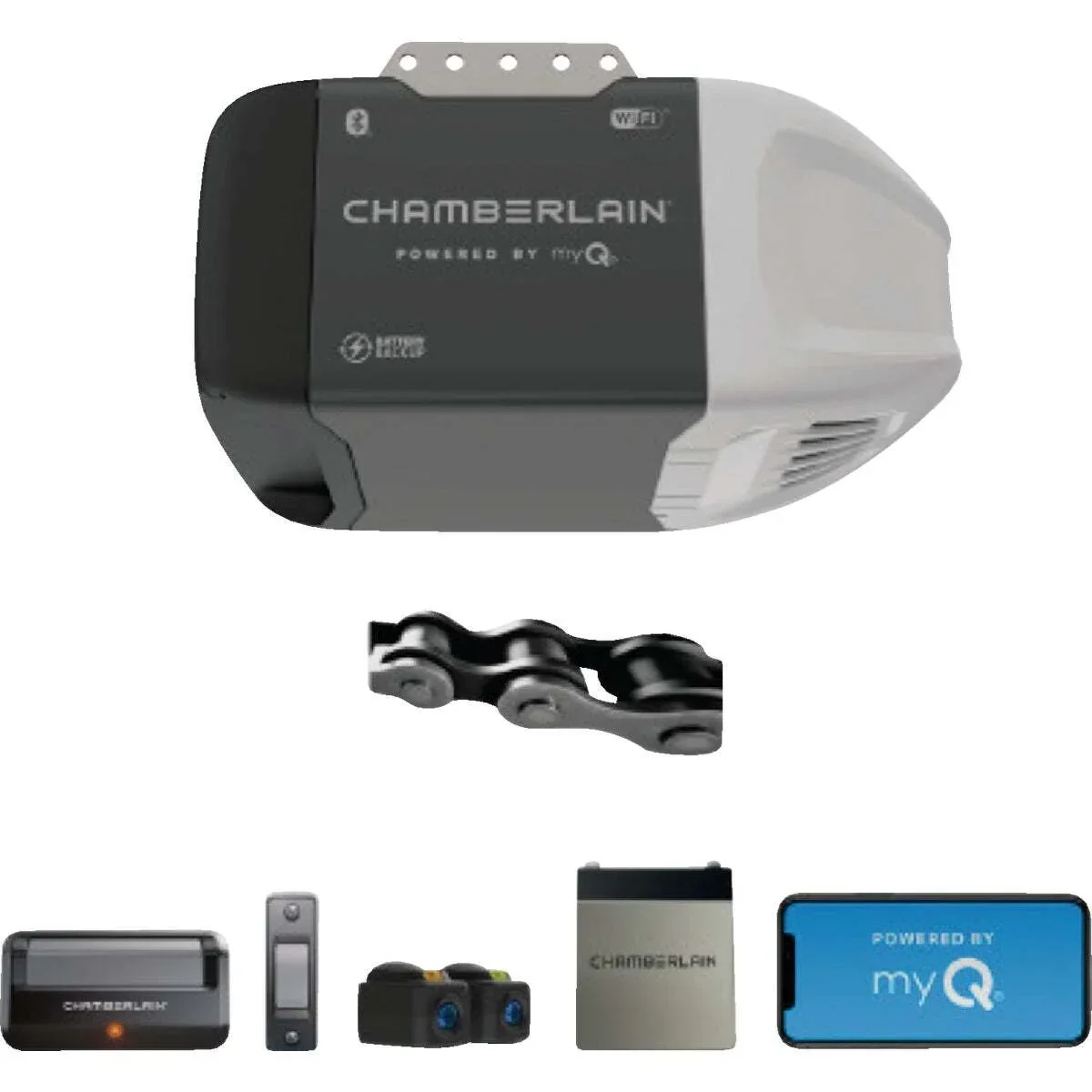 Chamberlain 0.5 HP Chain Drive Smart Garage Door Opener With 7 ft Rail - C2212T - Image 20 Chamberlain 0.5 HP Chain Drive Smart Garage Door Opener With 7 ft Rail - C2212T - Image 20
