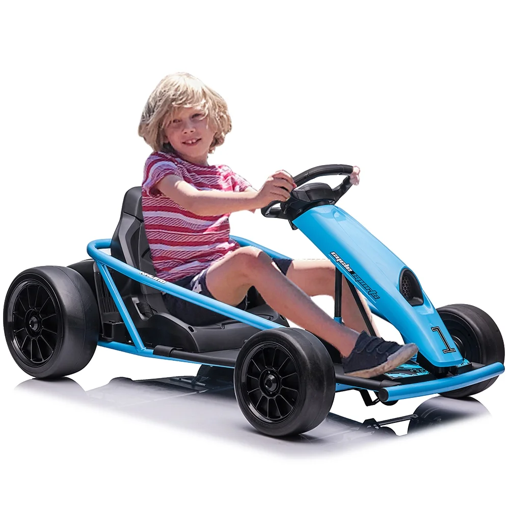 Kojooin Go Kart for Kids,24V Battery 300WX2 Motors Pedal On Foot Go Cart,8MPH High Speed Drifting Car with Slow Start Function,Rose red - Image 16