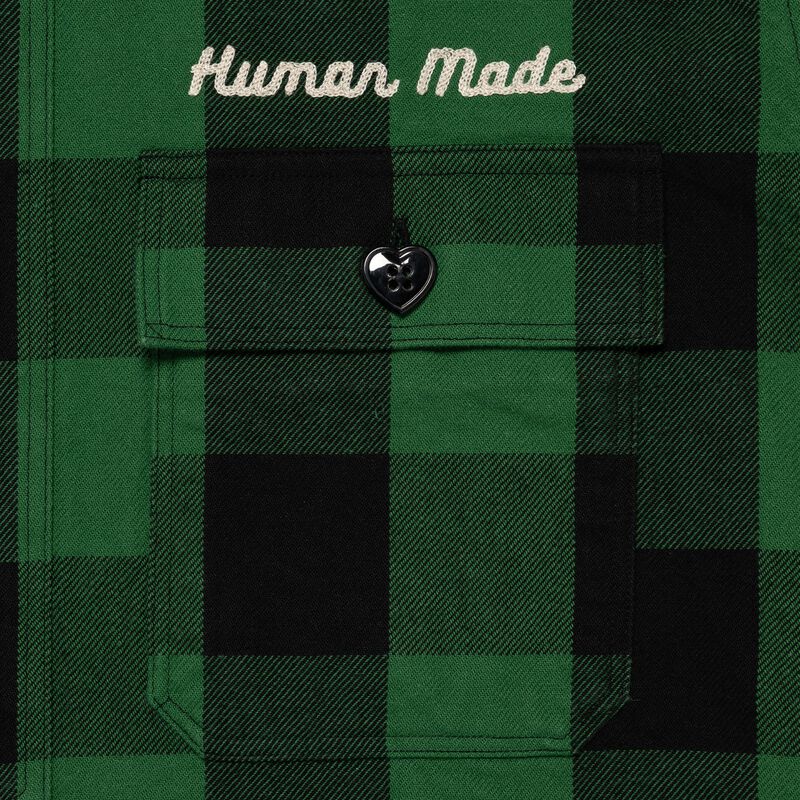 HUMAN MADE CHECK HALF-ZIP SHIRT