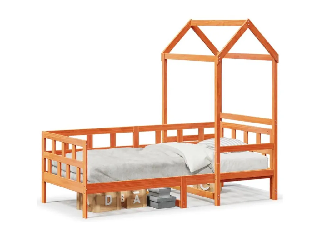 Sofá cama con techo Lluesmahome maciza Lluesmahome marrón cera 90x200 cm PAUZ77588