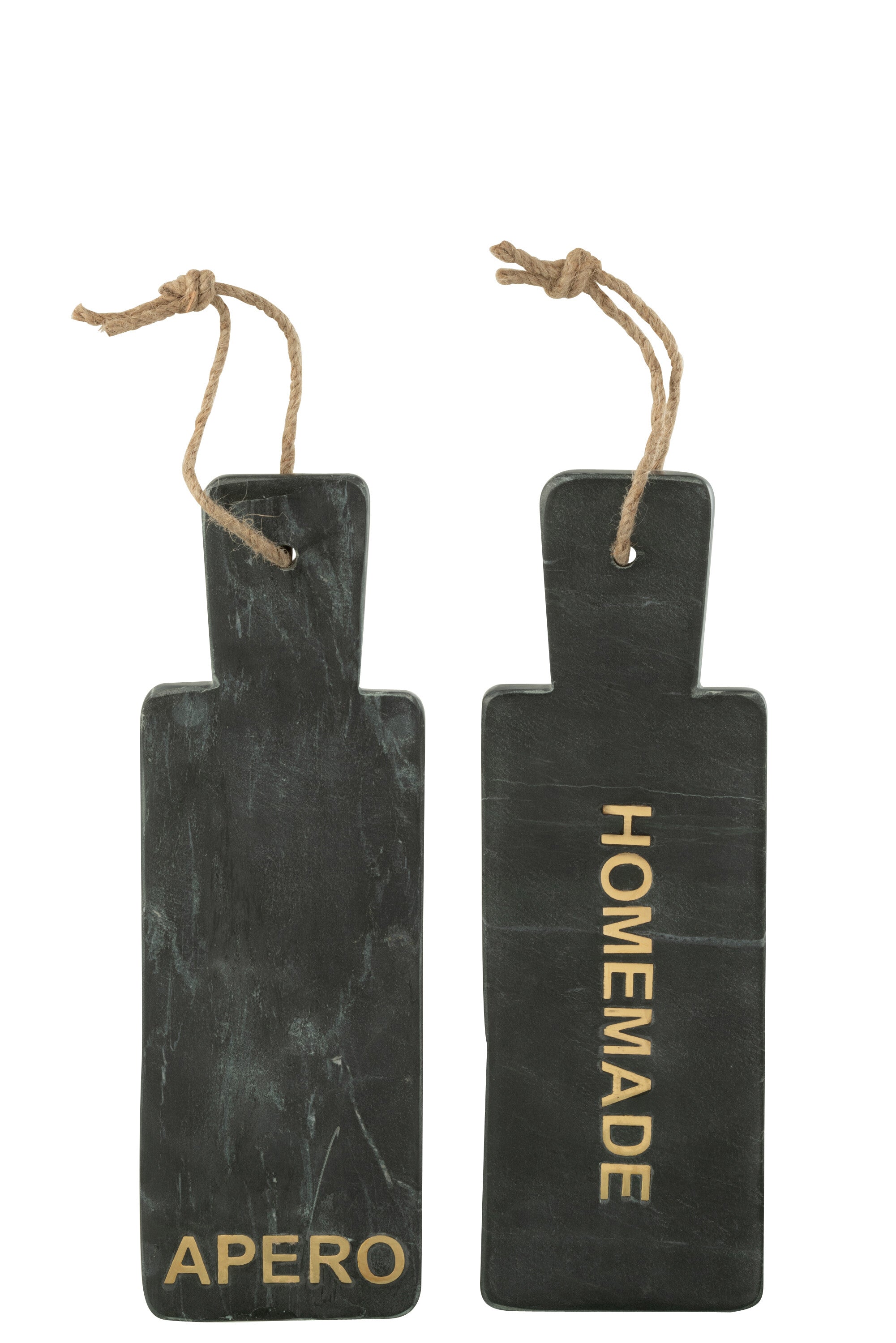 J-Line kaasplank Rechthoek - steen - zwart goud - small - 2