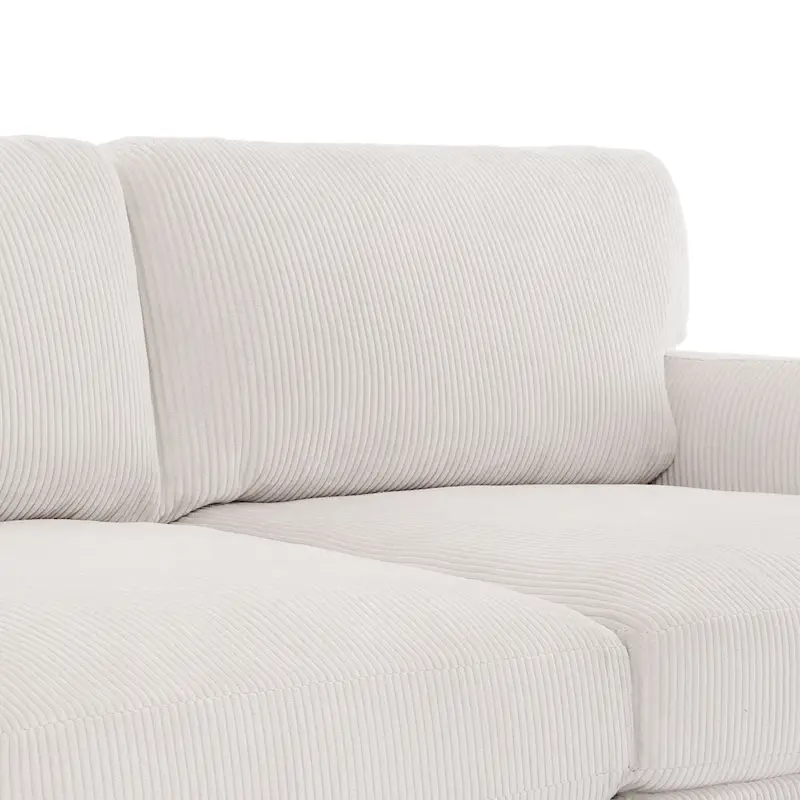 90-Inch Oversized Corduroy Sofa for Living Room with Reversible Cushions