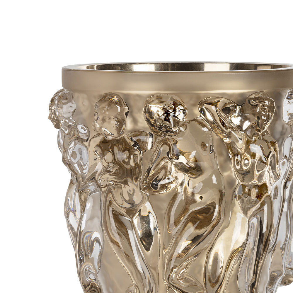 VASE BACCHANTES XXL - CRISTAL INCOLORE DORÉ À LA FEUILLE D'OR MOON GOLD