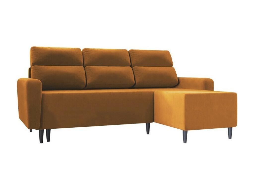 Sofá Rinconero Decohoguera 102 Amarillo con Función de Descanso y Caja de Ropa de Cama Longitud 236 cm ZR2377825