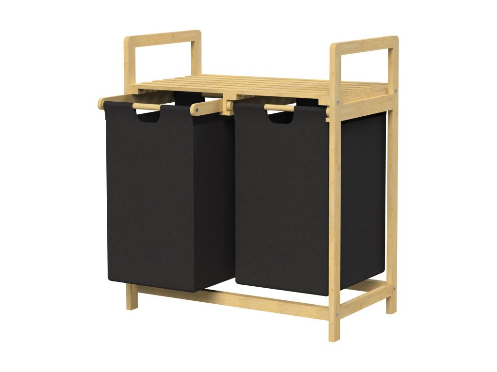 Cesto bambú para ropa sucia Colector de ropa sucia Cesto para ropa sucia 2 bolsas para ropa sucia Clasificador de ropa sucia